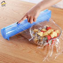 Load image into Gallery viewer, BR All Sizes Plastic Wrap Dispenser Aluminum Foil Holder Box for Cutting Film Food Wrap Cling Film Cutter Kitchen Film Organizer